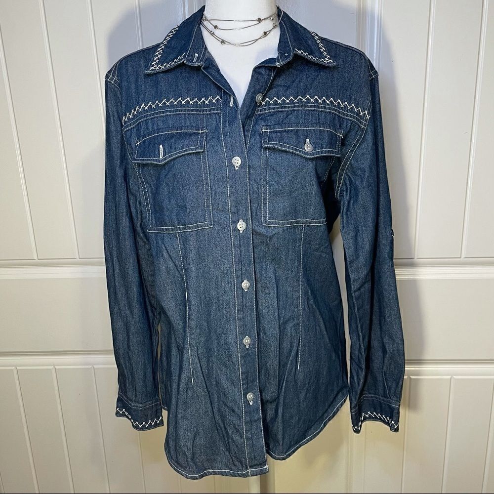 Capacity Long sleeve denim shirt (0104)
